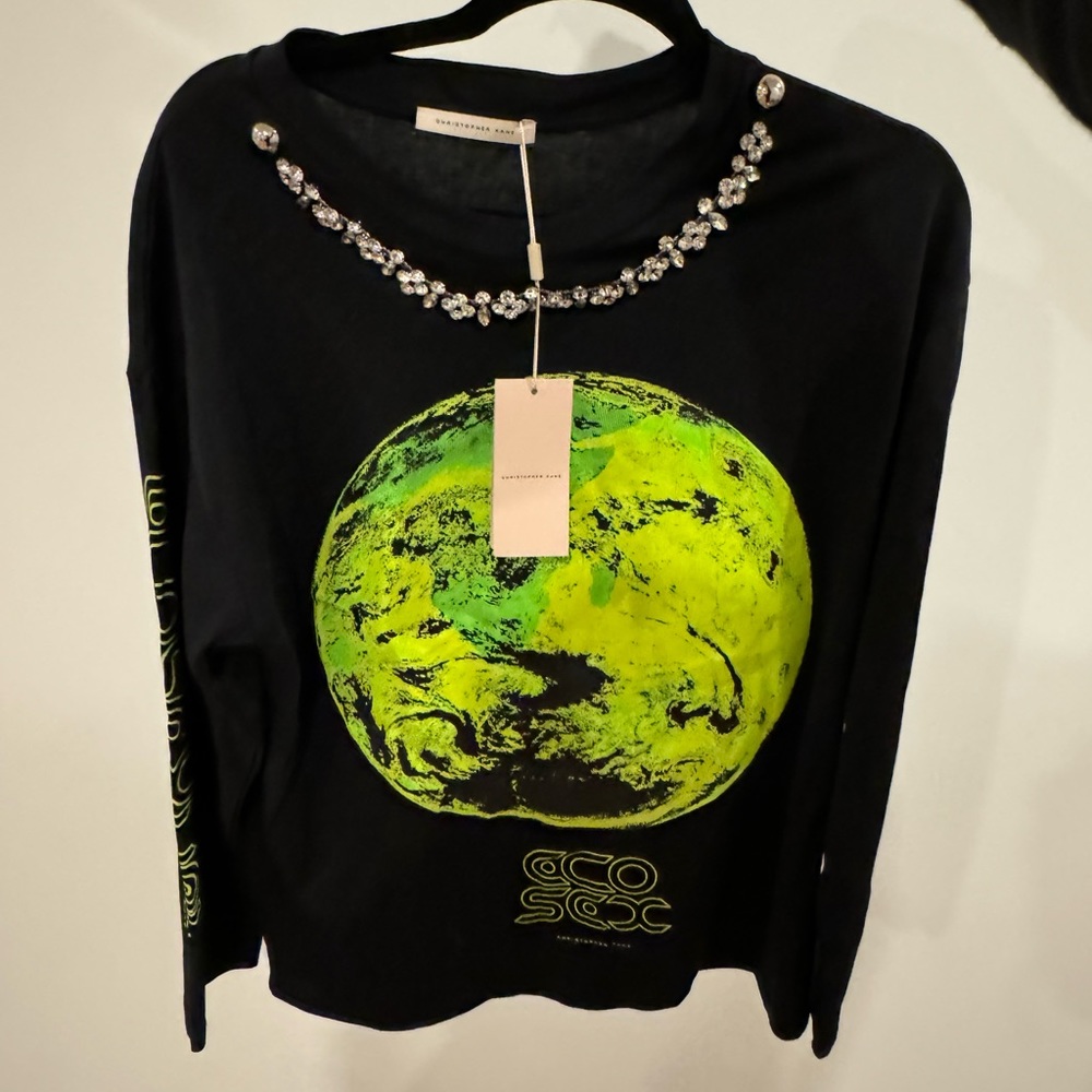 Christopher Kane SS20 Brand New Crystal Embellished long sleeve